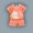 Orange B, variant on Pretxorve Kids Girls Boys Outfit Set Summer Playful Print Short Sleeve Top with Shorts 2 Piece Outfits 6M-8Y
