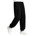 thumbnail image 6 of ITSAME Boys Tapered Sweatpants, with Pockets Cotton Elastic Waist Kids Casual Athletic Jogger Pants Black 6-7T, 6 of 6