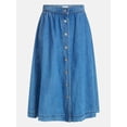 thumbnail image 6 of Time and Tru Women's Button Front Denim Midi Skirt, Sizes XS-XXXL, 6 of 6