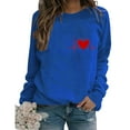 thumbnail image 2 of Baqcunre Crewneck Sweatshirts Round Neck Pullover Tops Long Sleeve Workout Shirts Loose Blouse Valentine Day(Blue S-XXL),Womens Sweatshirt Womens Tops Valentine'S Day Shirts For Women, 2 of 4