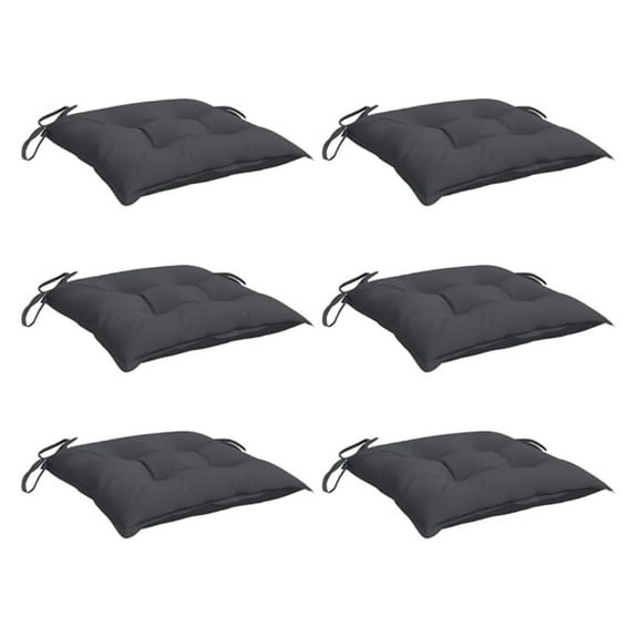 REKHH Anthracite Square Chair Cushions Set of 6 | 15.7X15.7X2.8 in Oxford Fabric Water Resistant Non Slip Feet Contemporary Design for Indoor Outdoor Use Cushion Sofa Patio Seat Pad Garden Office
