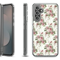 Shockproof Protective Phone Case Cover for Samsung Galaxy S25 FE, by OneToughShield - Floral/Rose