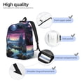 thumbnail image 3 of Disketp Fantasy Landscape Starry Night Mochila de Lona Estampada, Mochila Escolar de Viaje Ligera para Estudiantes y Portátil-Medium, 3 of 5