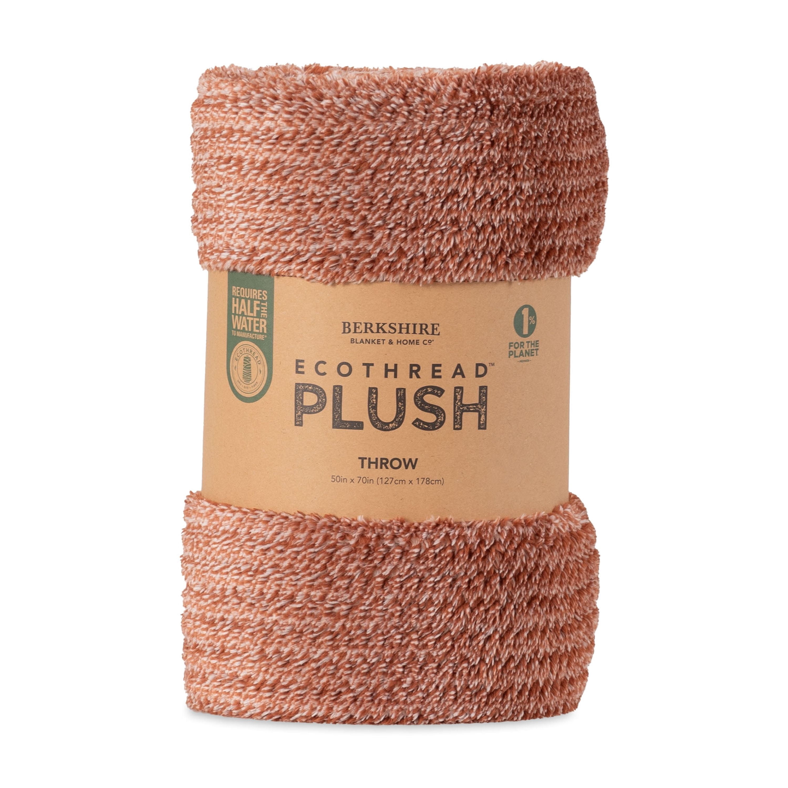 EcoThread Soft Plush Textured Heathered Oversized Couch Throw Blanket, Copper