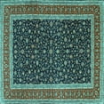 thumbnail image 1 of Ahgly Company Machine Washable Indoor Square Persian Turquoise Blue Traditional Area Rugs, 4' Square, 1 of 4