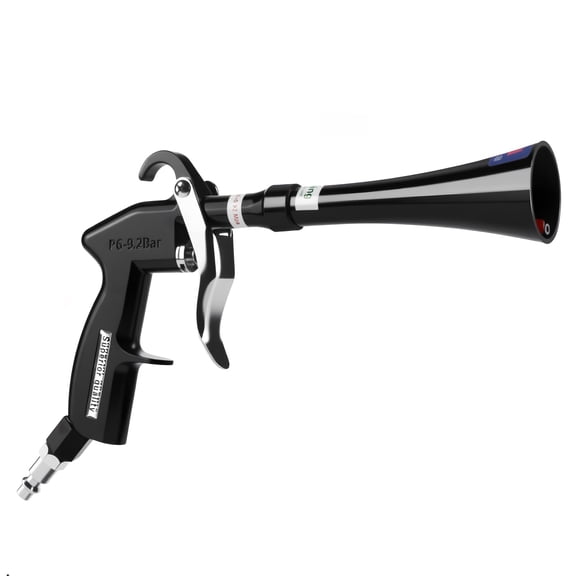 Car Cleaning Gun with Brass Adjustable Air Flow Nozzle, Air Blower Gun for Interior Detailing, Quickly Removes Dirt & Dust, Works with Air Compressor (Black)