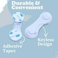 thumbnail image 6 of Cabinet Door Locks for Baby Proof and Child Safety, 10 Pack Cabinet Locks with Adhesive for Drawer Cupboards Fridge Closet and Pantry, Childproof Door Latch for Protecting Kids (White-10PCS), 6 of 7