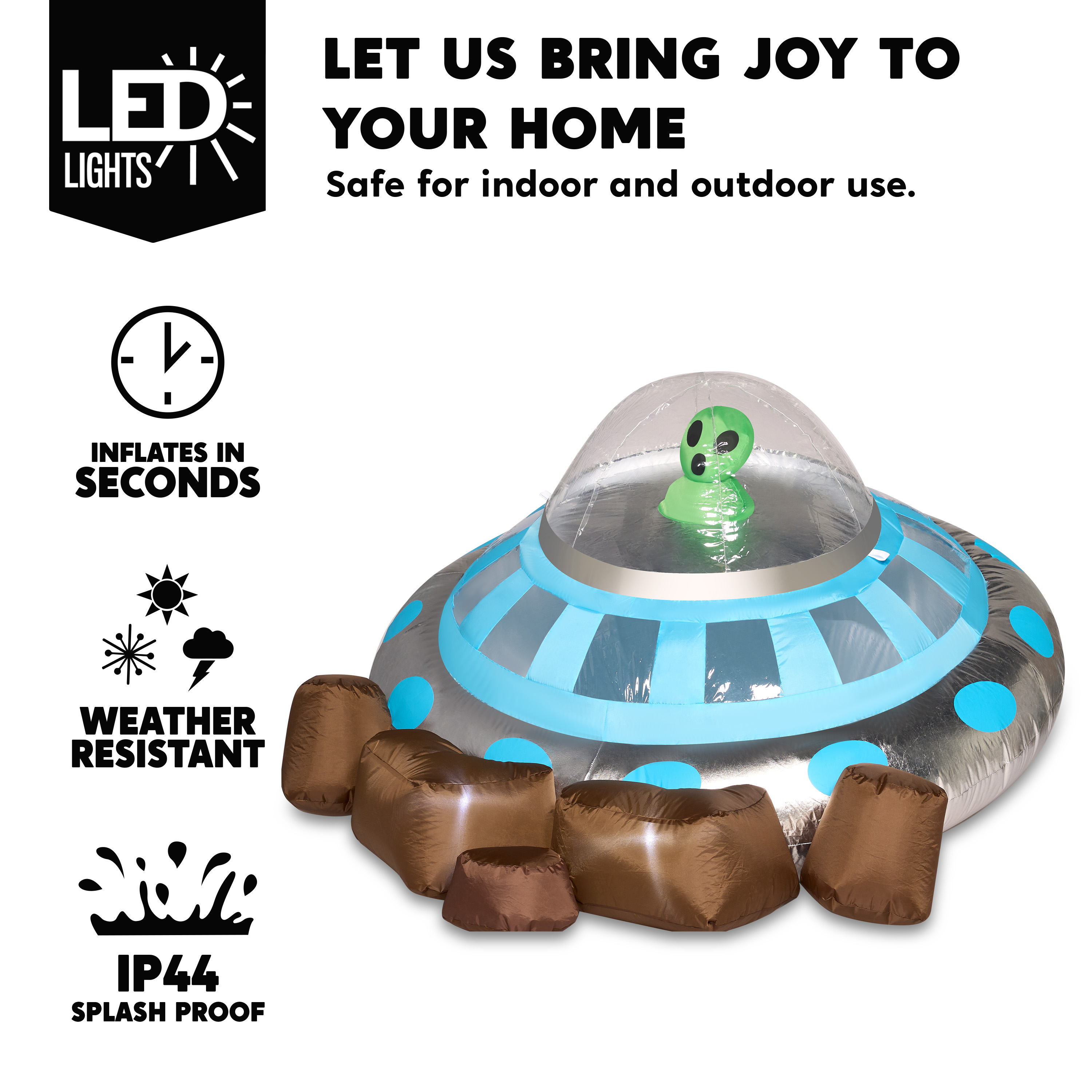 Joyfy 5ft Halloween Inflatable UFO Alien Decoration photo 8