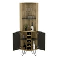 thumbnail image 5 of We Have Furniture Corner Bar Cabinet Leverkusen, Six Wine Cubbies, Aged Oak / Black Wengue Finish, 5 of 5