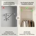 thumbnail image 3 of Closet Extender Hanging Rod, Adjustable Height & Length, 50 lbs Heavy Duty Stainless Steel Double Closet Organizer, No Drill, Silver by Wekvgz, 3 of 8