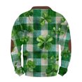 thumbnail image 5 of Men's St Patrick's Day Half Zip Sweatshirt Long Sleeve Clover Graphic Pullover, 5 of 5