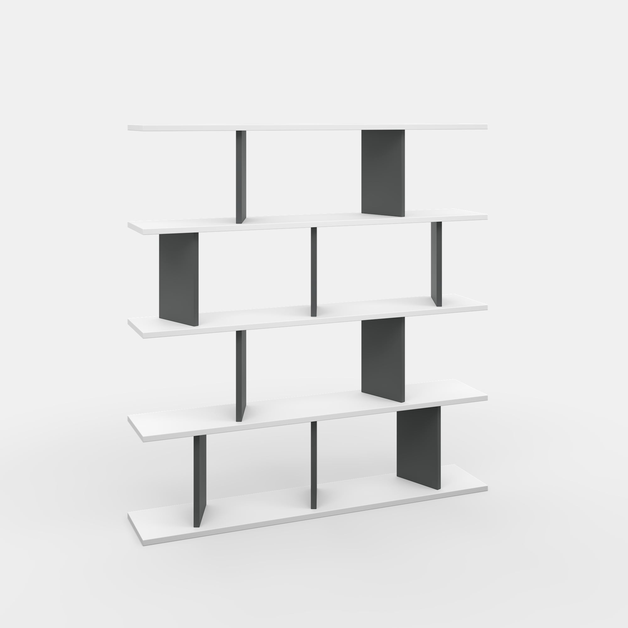 Ada Home Decor Jorin 4 Tier Open Shelf Cube Bookcase, Anthracite/White