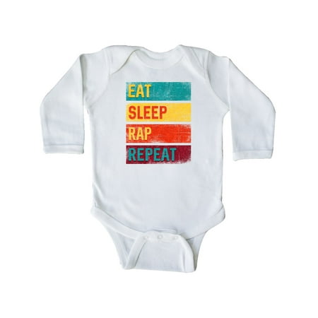 

Inktastic Music Eat Sleep Rap Repeat Gift Baby Boy or Baby Girl Long Sleeve Bodysuit