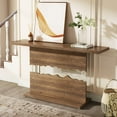 thumbnail image 3 of Tribesigns 55-Inch Console Table Sofa Table Behind Couch with Wood Frame Spliced Tempered Glass, 3 of 7