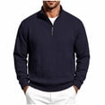 thumbnail image 2 of LYSMORA Men's Textured Quarter Zip Pullover Sweatshirt, Stand Collar Long Sleeve Loose Casual Athletic Tops with Side Hand Pockets, 2 of 8