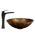 thumbnail image 3 of Vigo VGT390 Antique Rubbed Bronze 16-1/2" Glass Bathroom Vessel Sink, 3 of 5
