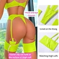 thumbnail image 4 of Conjunto de 4 piezas con bordado de flores, ropa interior, tanga, cinturón, sujetador con tirantes, conjunto de ropa interior Sexy, 4 of 6