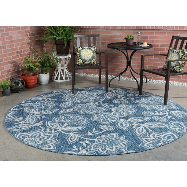 Bliss Rugs Vincent Transitional Indoor/Outdoor Round Area Rug Walmart