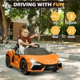 thumbnail image 5 of Winado 12V Ride on Car, Licensed Lamborghini Revuelto Electric Car with Remote Control, Music, LED Lights, Ride on Toys for Kids Ages 3-6 Boy Girls Gift, Orange, 5 of 7