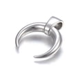 thumbnail image 2 of Resistant 304 Stainless Steel Pendants Double Horn/Crescent Moon Stainless Steel color 36x32.5x10mm Hole: 6x5mm, 2 of 2