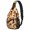 Thanksgiving Multicolor Maple Leaf Pattern, variant on Thanksgiving Dark Brown Plaid Pattern Sling Backpack, Unisex Cycling Crossbody Bag with Side Mesh Pockets, Breathable Padded Back Gift Ideas for Travel Shopping Commuting