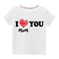 thumbnail image 1 of Pisexur Mode Mignon pour Tout-Petits Garçons Filles Couleur Unie Col Rond Saint-Valentin Imprimé Cœur Manches Courtes, 1 of 3