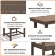thumbnail image 6 of KINGYES 5 Piece Patio Dining Set for 4, All Weather HDPE Outdoor Table and Chairs Set with Umbrella Hole, Dark Brown, 6 of 10