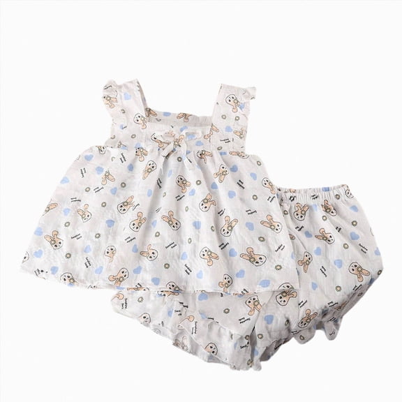 newwalpole Baby Toddler Girl 2 Piece Clothes 6 12 18 24 Months 2T 3T 4T Solid Color Eyelet Sleeveless Square Neck Tops and Shorts Outfits Set Blue for Size 6-12 Months