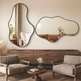 thumbnail image 4 of TEWLOSS Irregular Wall Mirror Decorative 36"x 22" Black Bathroom Mirrors Metal Frame, Dolphin Shape, 4 of 9
