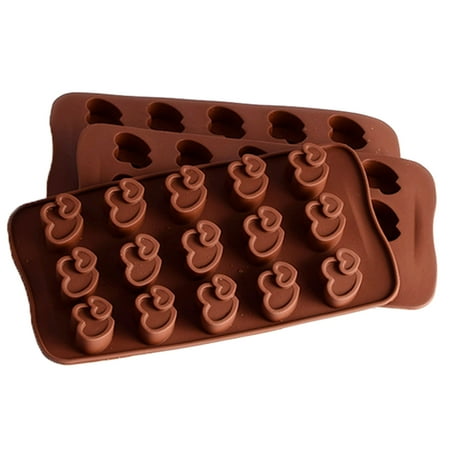 

Mnjin 15 Holes Silicone For Chocolate Cake Jelly Heart Shape Coffee