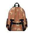 thumbnail image 3 of Daisy Pioneer Flower Brown Pattern Cute School Backpack Bag for School with Padded Back and Adjustable Shoulder Straps 15.25"x11.5"x5.25", 3 of 5