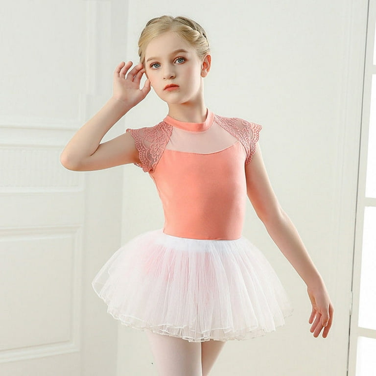 TSADFHJI 6 9 Month Girl Clothes Outfits 4T Girl Clothes Kid Girls Ballet Dance Dress Lace Short Sleeve Leotards with Removable Tutu Skirt Ballerina Outfit Dancewear 3 4 Years Walmart