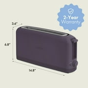bella 2-Slice Slim Toaster with Extra Long Slot, 6 Setting Shade Control with Reheat & Cancel Buttons, Plum
