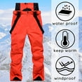 thumbnail image 6 of Rohuuque Unisex Plus Sized Ski Pants Waterproof Windproof Thermal Insulated Snowboard Trousers for Mountain Riding Red, 6 of 6