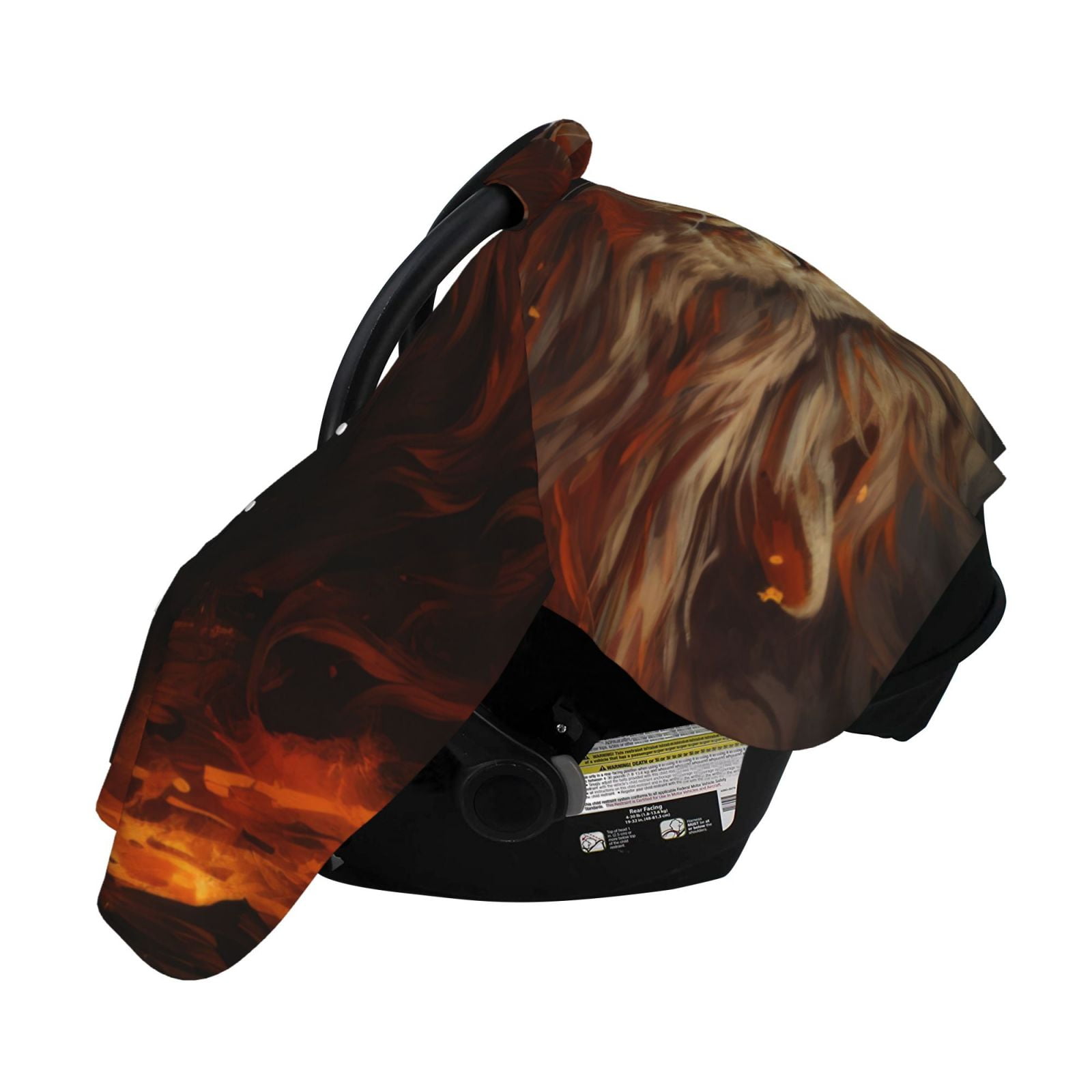 Naloa Cool Flame Lion A Baby Car Seat Cover, Breathable Baby Carrier Cover, Multiuse Baby Carrier Cover & Nursing Breastfeeding Cover