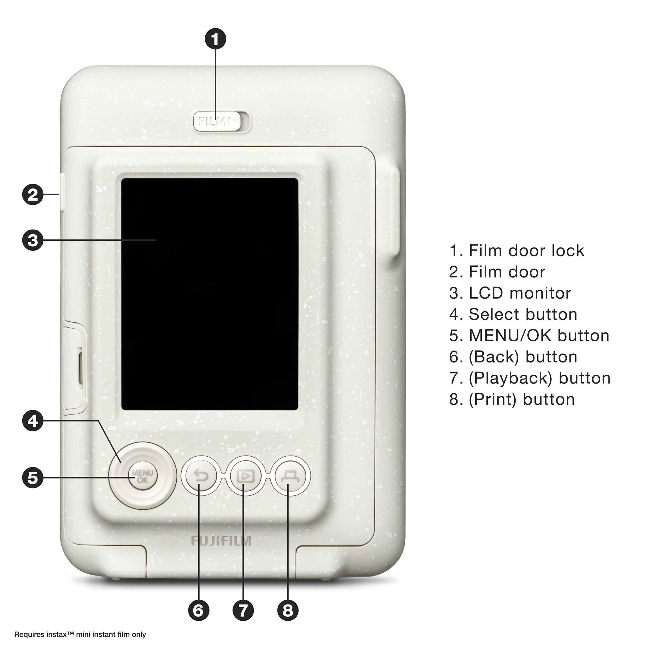 ⭐【FUJIFILM instax mini LiPlay ストーンホワイト】⭐ Fujifilm Instax Mini Liplay Hybrid Camera, Stone White