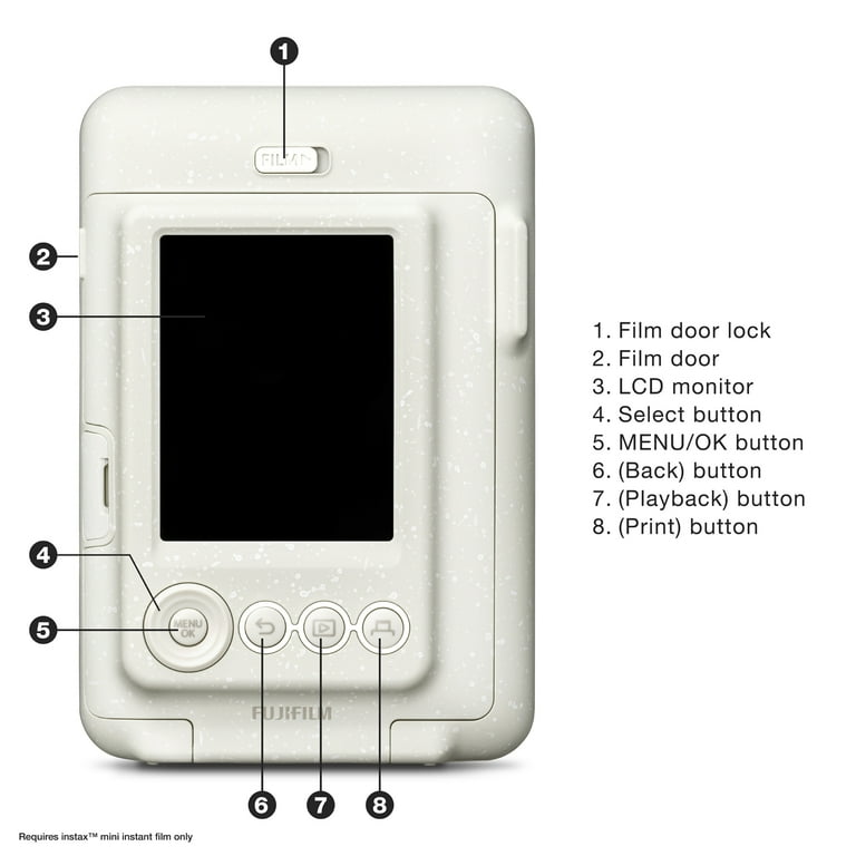Fujifilm Instax Mini Liplay Hybrid Camera, Stone White