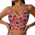 thumbnail image 2 of Uemuo Cute Tomato Pattern Women's Sports Bra - High Impact Support, Breathable, and Comfortable Athletic Bra for Running, Yoga, and Workouts, 2 of 9
