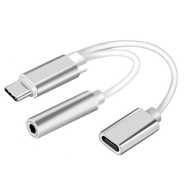 WIFKLSIIPG Type-c to Type-C+3.5mm Audio Adapter Headset Charging Two-in-one Adapter