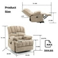 thumbnail image 5 of Hifurni Large Size Power Lift Recliner Chair, 8-Point Vibration Massage Lumbar Heating and USB Port, Beige Chenille, 5 of 5