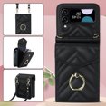 thumbnail image 6 of Allytech Galaxy Z Flip 3 Wallet Case + 1Pcs Camera Lens Protector, PU Leather Cards Holders Ring Stand Shoulder Strap Shockproof Mangetic Closure Wallet Case Cover for Samsung Galaxy Z Flip 3 - Black, 6 of 9
