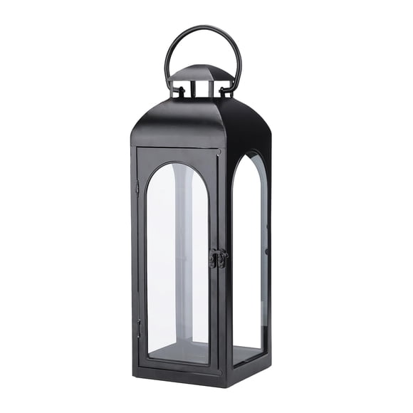 Farol tipo vela Bdor, metal y cristal templado, 20 cm