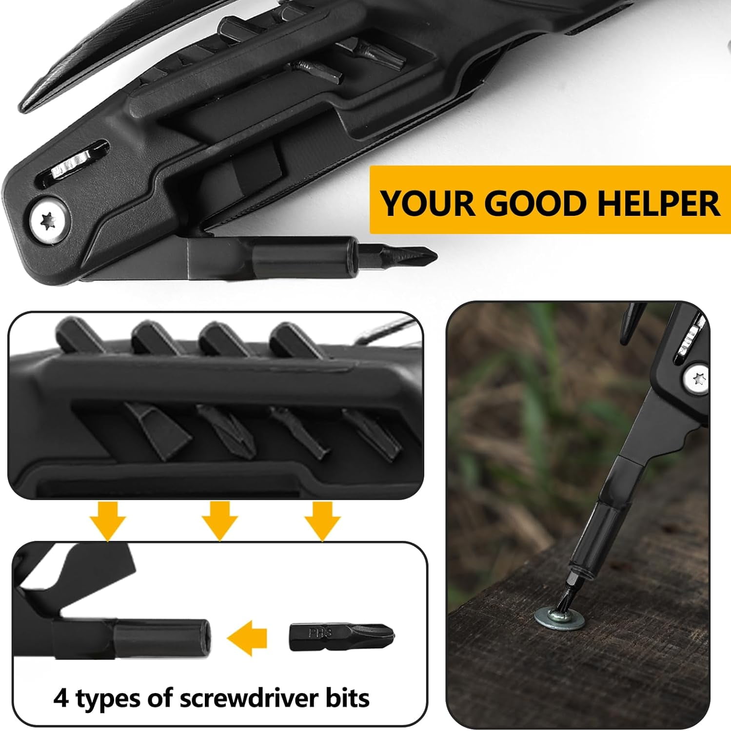 RGHJAR-hammer multitool 14-in-1 multitool for men camping multitools outdoor wrench hammer pliers 5.4”EDC tools for men