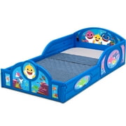 Baby Shark Plastic Sleep and Play Plastic Toddler Bed with Attached Guardrails - Toddler Size Bed