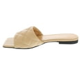 thumbnail image 5 of Ventutto Sand Quilted Flat Slide Leather Slipper-9 for womens, 5 of 5
