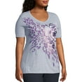 thumbnail image 3 of Just My Size Women's Plus Size Graphic Short Sleeve V-neck Tee, 3 of 5