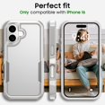 thumbnail image 2 of for iPhone 16 Case, [Shockproof] Military Grade Proof Protection [Dropproof] Rugged Protective Heavy Duty Phone Case Cover for iPhone 16 (White), 2 of 14