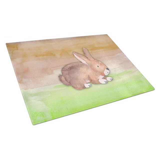 Carolines Treasures BB7410LCB Rabbit Watercolor Glass Cutting Board - Large