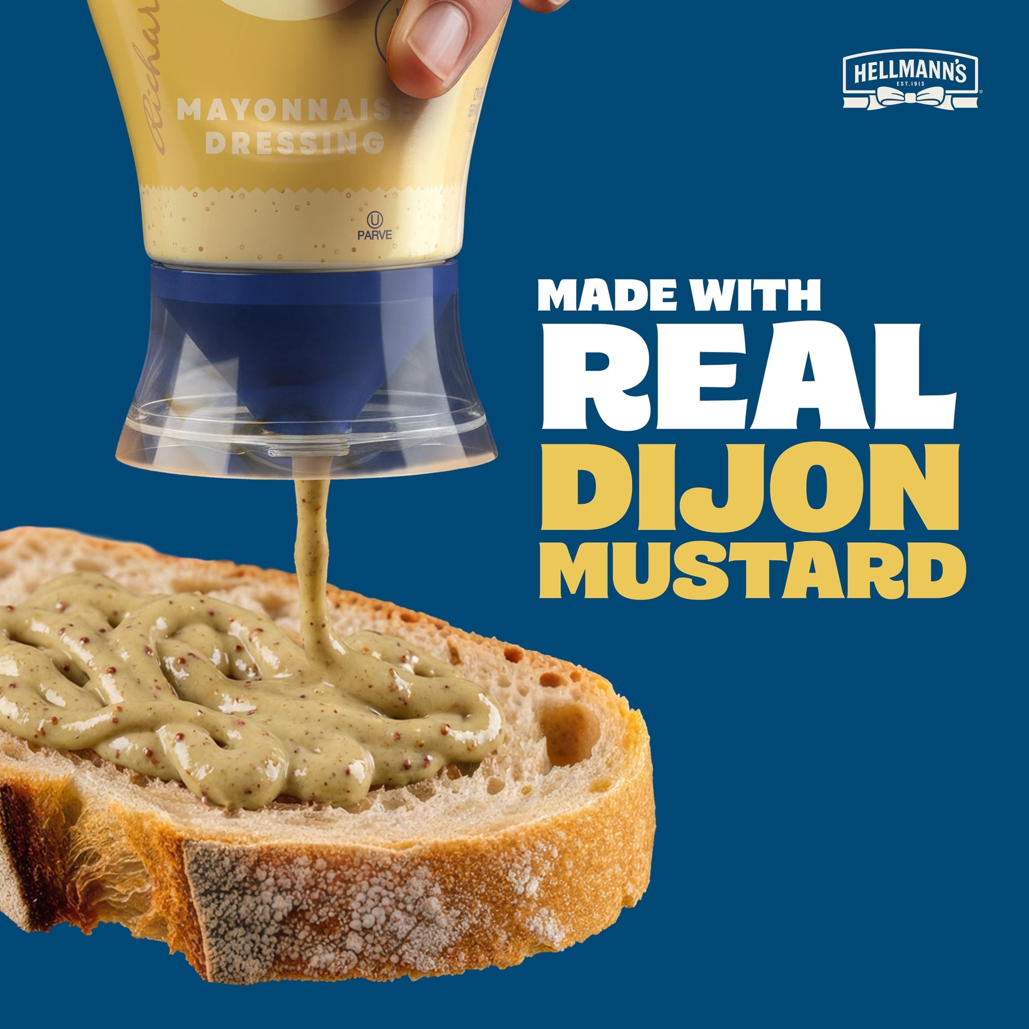 Hellmann's Dijo-Mayo Smooth & Savory Mayonnaise Dressing for Sandwiches, Burgers & More, Mayo Dressing with Real Dijon, 11.5 fl oz