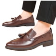 thumbnail image 6 of Msgweeeg Men's Dress Shoes Men's Fashion Casual Spring Summer Solid Color Loafers with Tassels On Loafers, 6 of 10